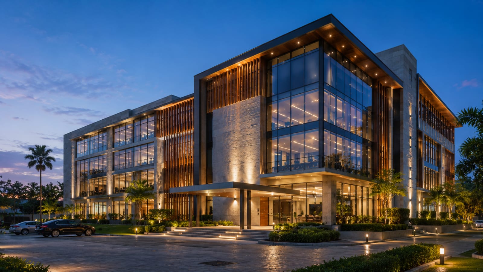 Commercial building project by Nivetha Construction