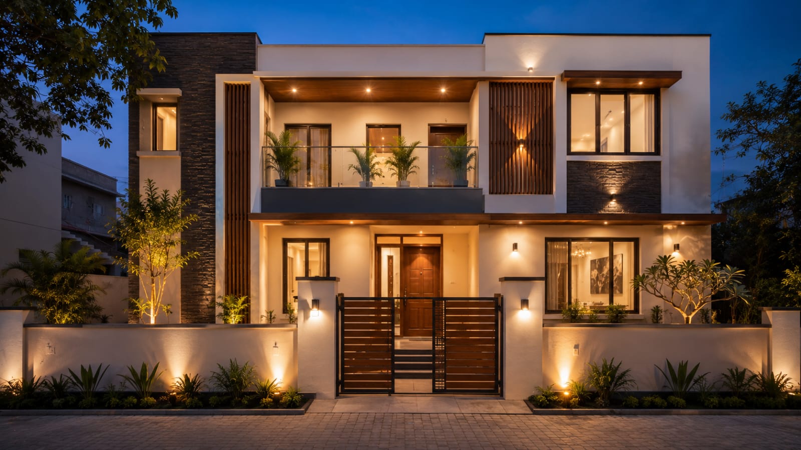 Renovated home exterior project by Nivetha Construction
